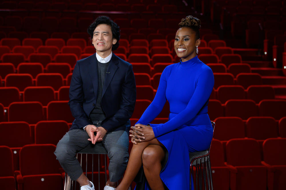 John Cho and Issa Rae announce the nominees for the 92nd Annual Academy Awards in Beverly Hills, on Monday, January 13, 2020.