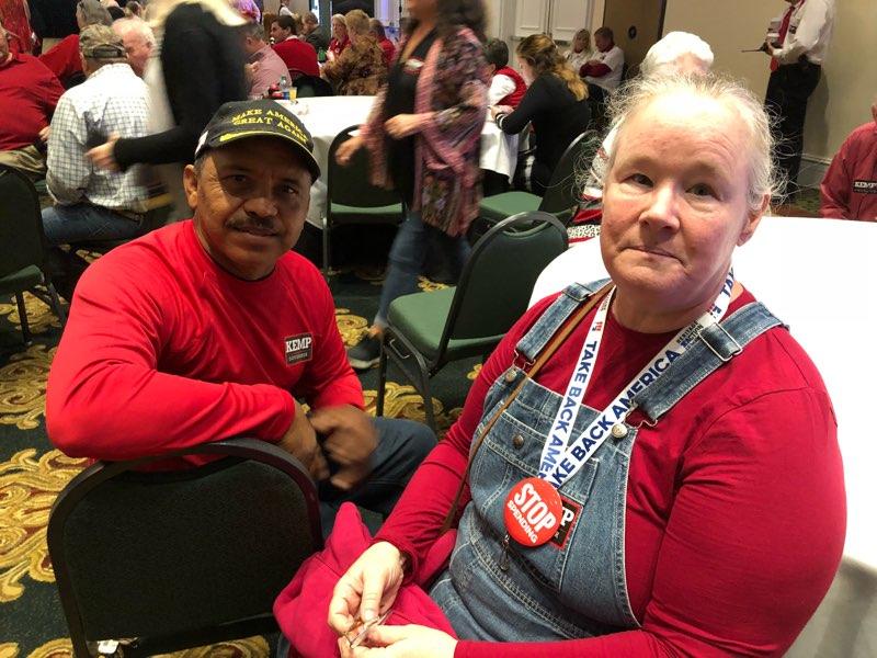 Susan and Francisco Cruz of Athens are at the watch party to support Brian Kemp. They say 