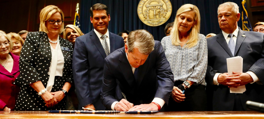 Gov. Brian Kemp signed HB 481 Tuesday May 7, 2019, at the state Capitol.