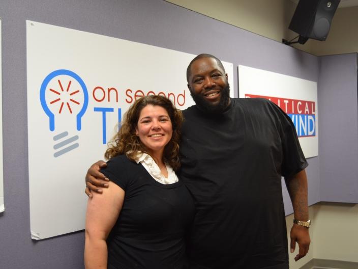 Host Celeste Headlee with Atlanta rapper Killer Mike on May 3, 2016.