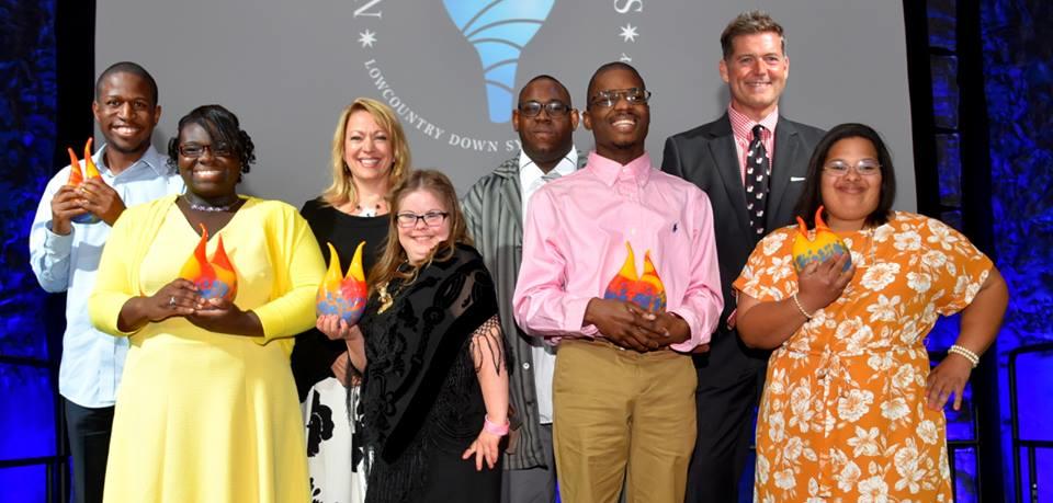 Award recipients at the 2018 Low Country Down Syndrome Society Night of Champions event. 