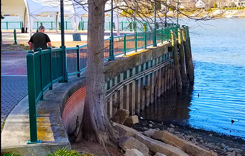 Water levels along Augusta's River Walk are nearly four feet lower during The Army Corps of Engineers simulation.