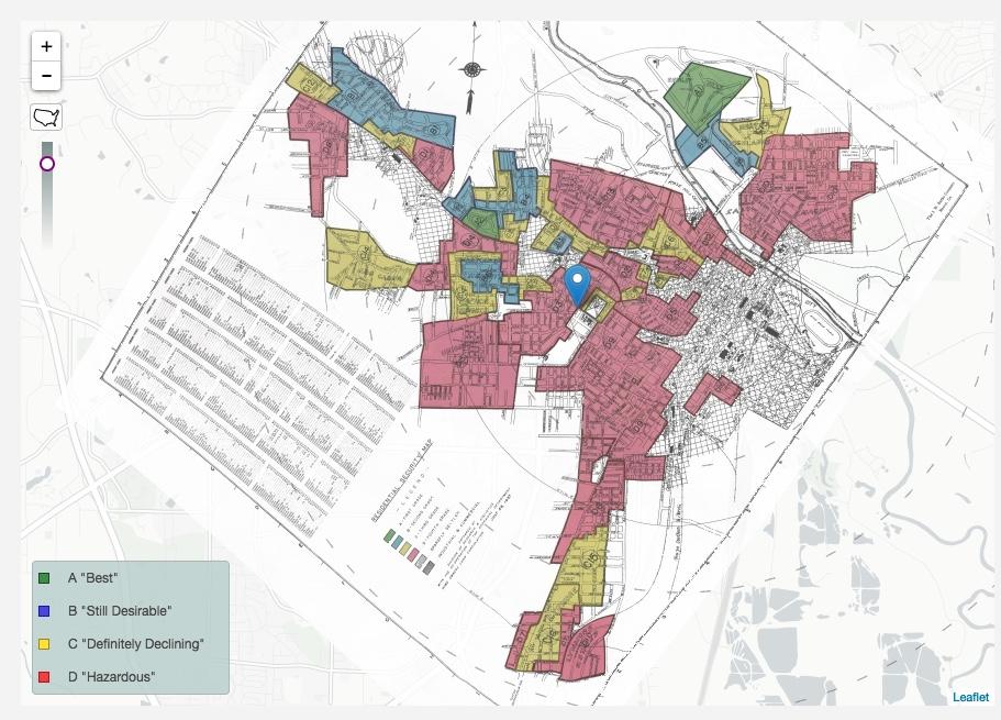 The original HOLC map of Macon.