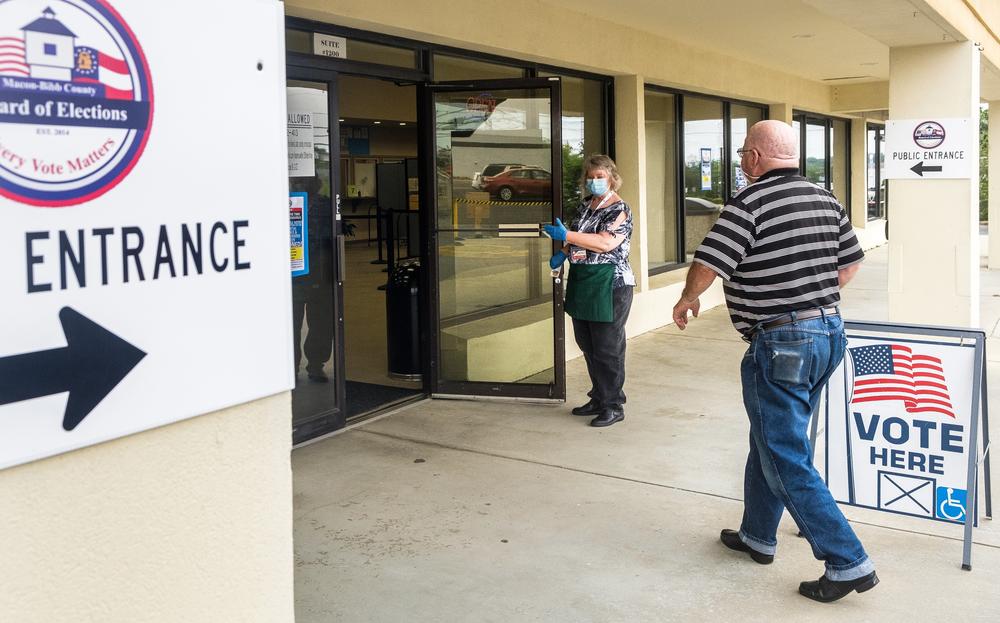 Macon voters head to the polls on the first day of early voting, June 9. Turnout appeared to be light.