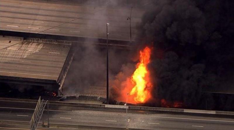 A bridge on I-85 northbound just south of Ga. 400 has collapsed. 