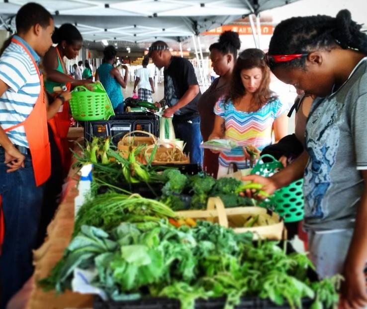 A farmer's market at a MARTA station in Atlanta's West End neighborhood.