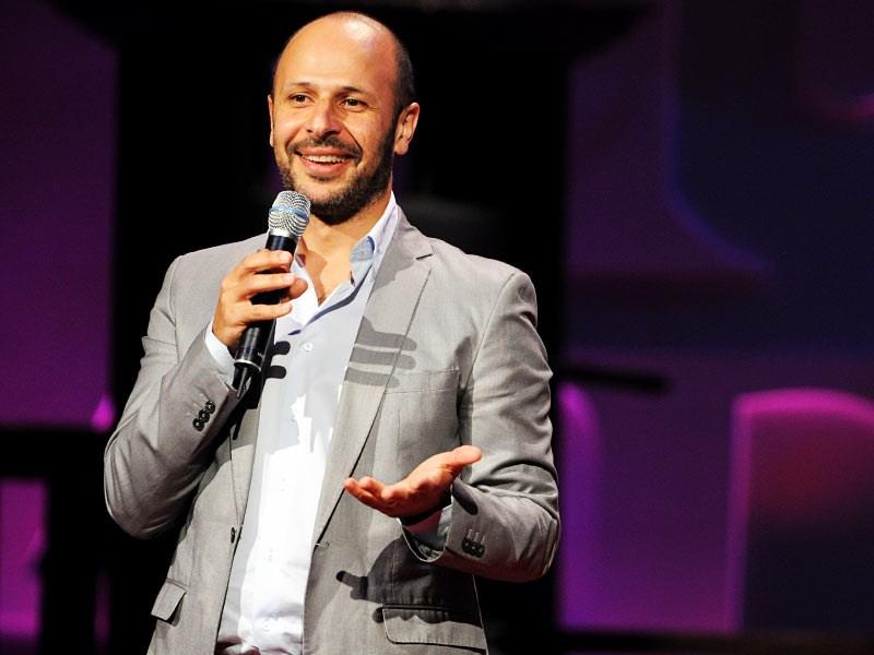 Comedian Maz Jobrani gives a TED Talk in 2010.