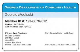 Sample Medicaid card.