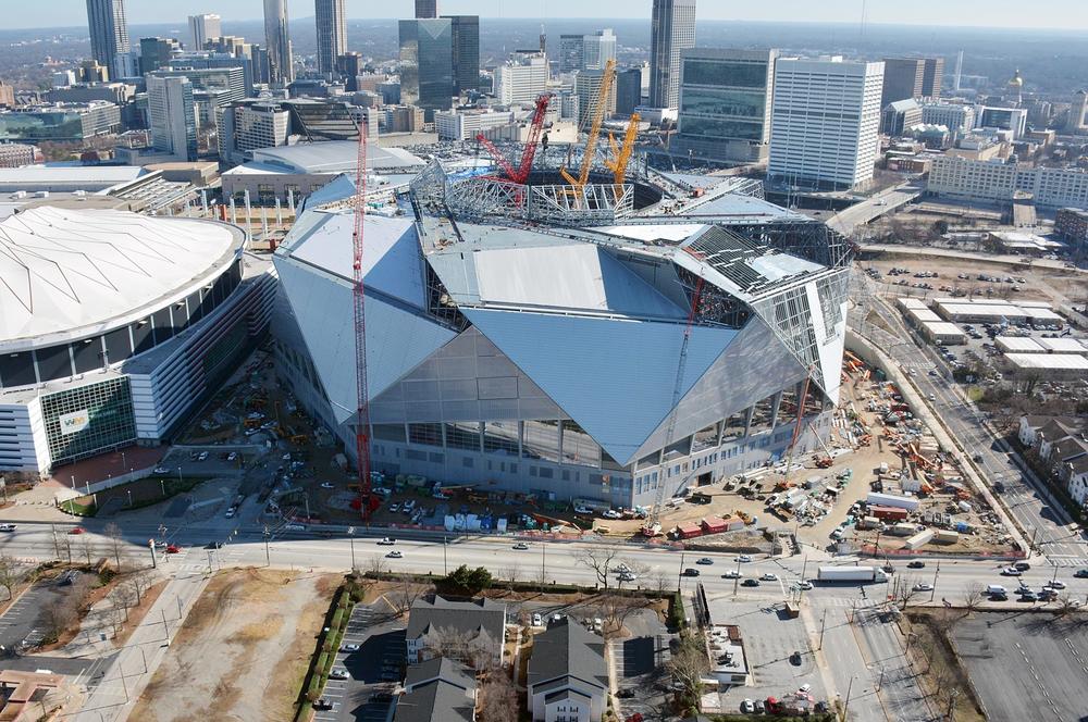 The new scheduled opening date of Mercedes-Benz Stadium is Aug. 26.