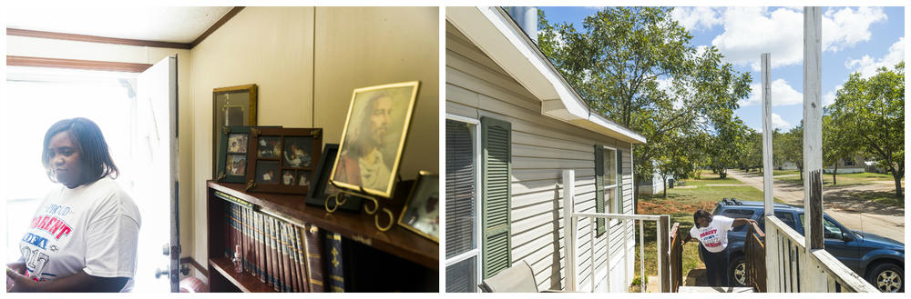 (Left) Minnie Jackson worries about living less than a mile away from where Spectra will build a compressor station on the Sabal Trail pipeline. (Right) She says she loves her home in Countryside Village, but she'd rather leave once the compressor station comes.