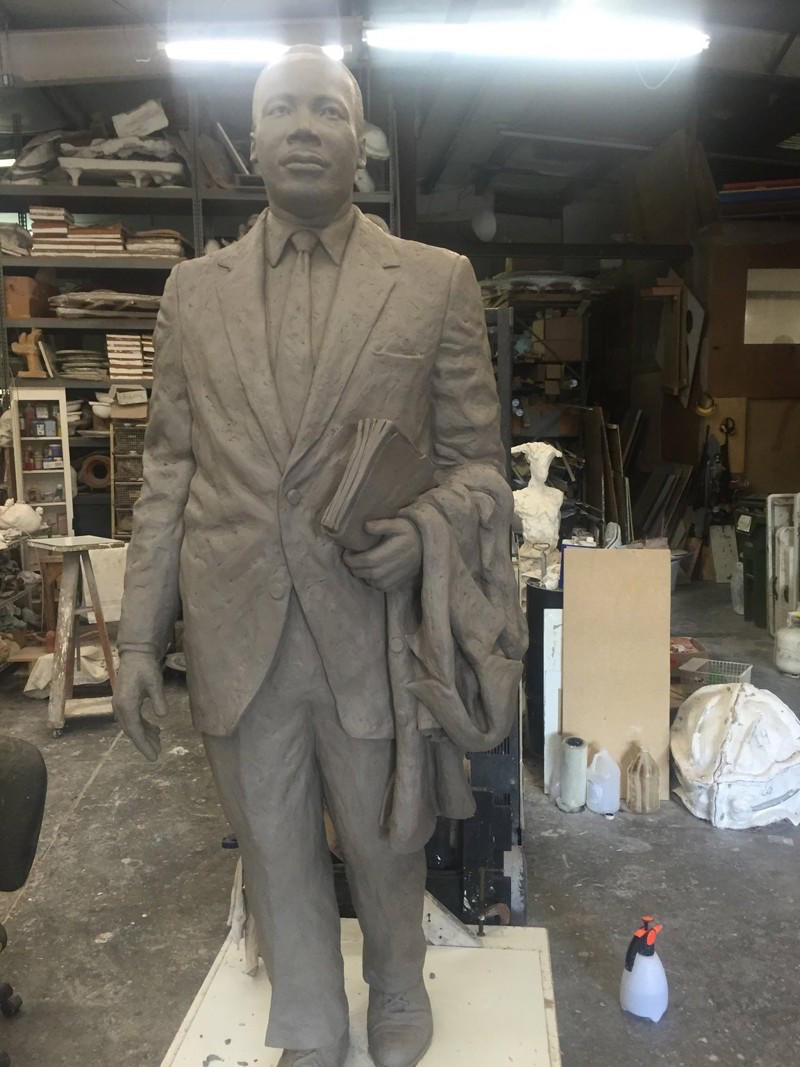 A clay modeling of the Martin Luther King Jr. statue to be placed at the Georgia State Capitol on August 28, 2017.
