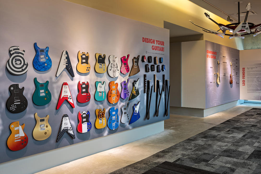 The exhibition also includes a more hands-on element, where visitors can "design" their own guitars.