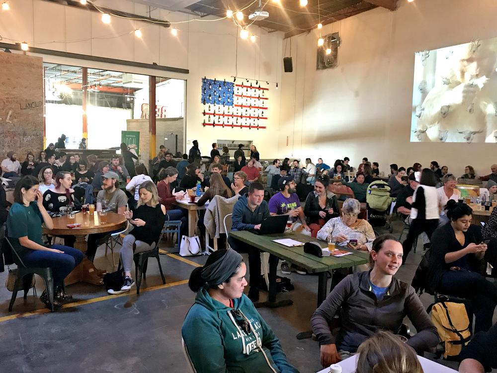 Several hundred people joined 88.5 GPB Atlanta at Monday Night Garage for a special All Things Considered live show about Georgia's alcohol history and culture.