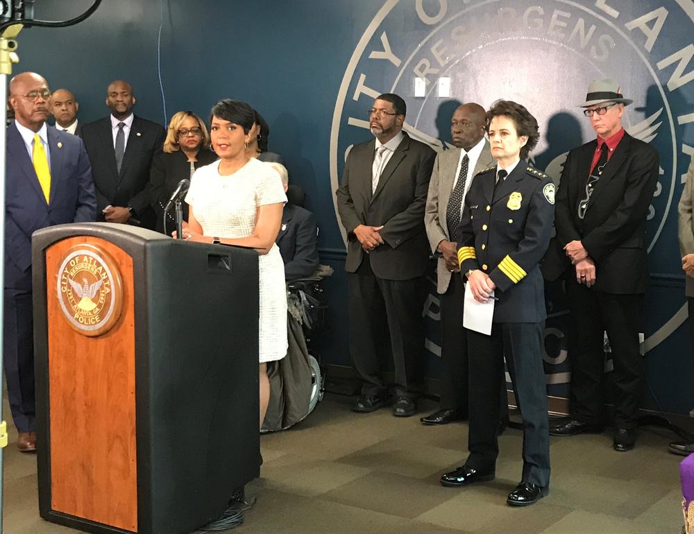 Atlanta Mayor Keisha Lance Bottoms, Police Chief Erika Shields and District Attorney Paul Howard announce they will reexamine evidence in the Atlanta child murders.