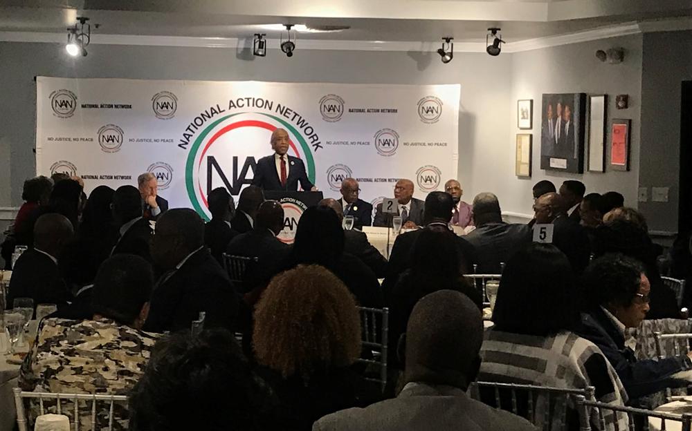Rev. Al Sharpton introduced five candidates at the National Action Netwrok regional breakfast Thursday in Atlanta. 