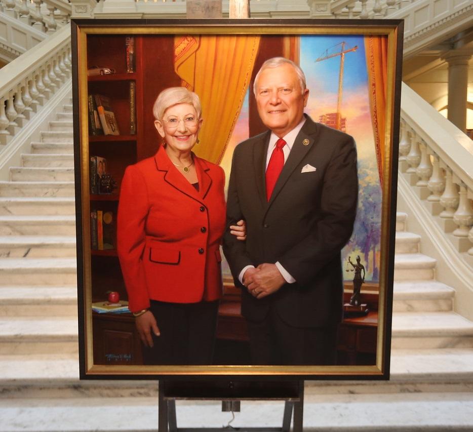The official portrait of Gov. Nathan Deal and Mrs. Sandra Deal was unveiled at State Capitol on January 3, 2019.