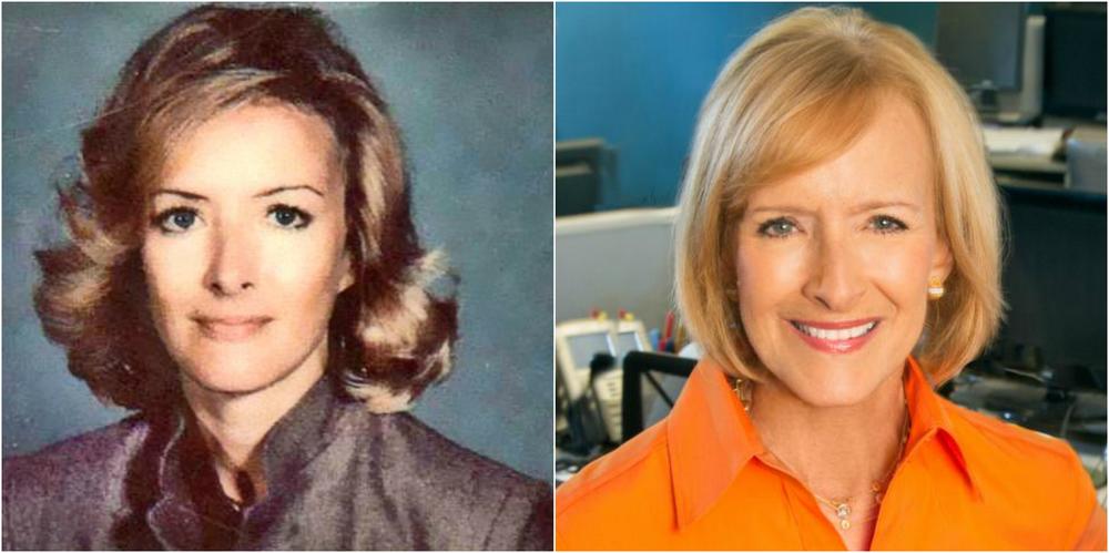 Judy Woodruff in the early 1980s (left) and a current photograph of the Co-Anchor and Managing Editor of 