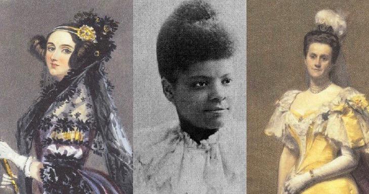 From left to right: Ada Lovelace, Ida B. Wells (Project Gutenberg), and Emily Warren Roebling.