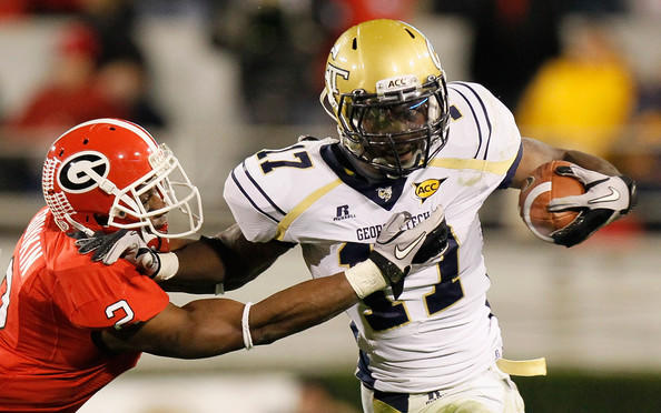 Orwin Smith stiff-arms a UGA defender in 2010