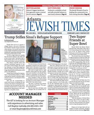 Michael Jacobs's A1 byline in the Atlanta Jewish Times. 