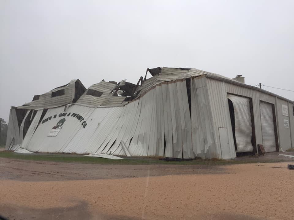 Damage to Farmers Gin and Peanut Company in Moultrie, Georgia 
