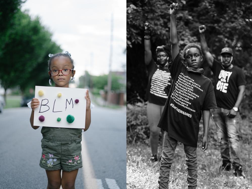 In response to the coronavirus pandemic, Melissa Alexander launched a new series of social distanced photo sessions, which she calls "Pull-Up Portraits."