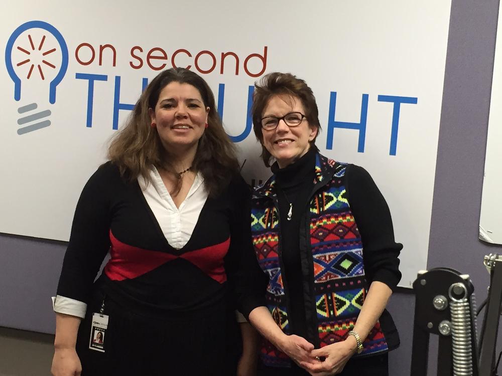 Host Celeste Headlee with our first mystery guest, who works as a voiceover artist.
