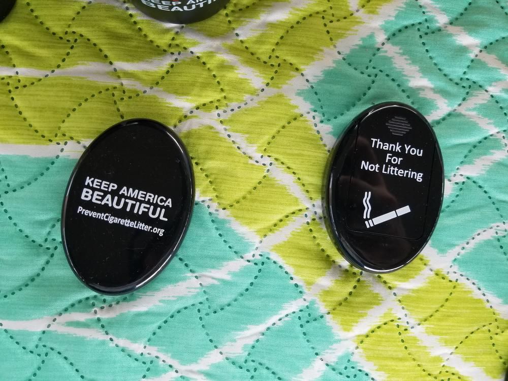 These pocket ashtrays slide open to take cigarette butts that might otherwise end up on the beach or ground, or in the water.