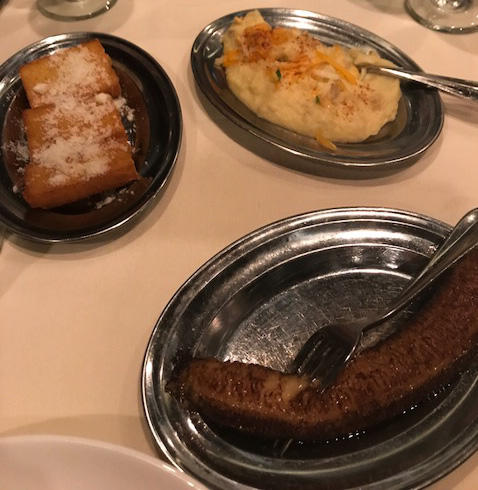 Fried banana, fried polenta and mashed potatoes are common side dishes in Brazilian restaurants.
