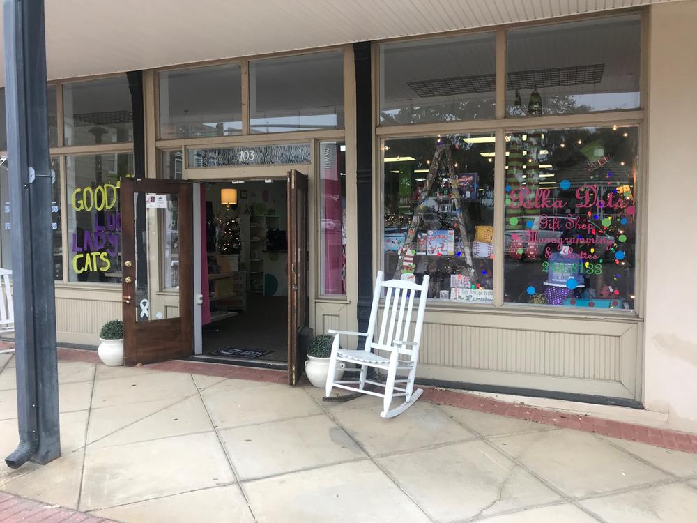 Polka Dots Gift Shop, owned by Mary Hayes, in downtown Bainbridge. 