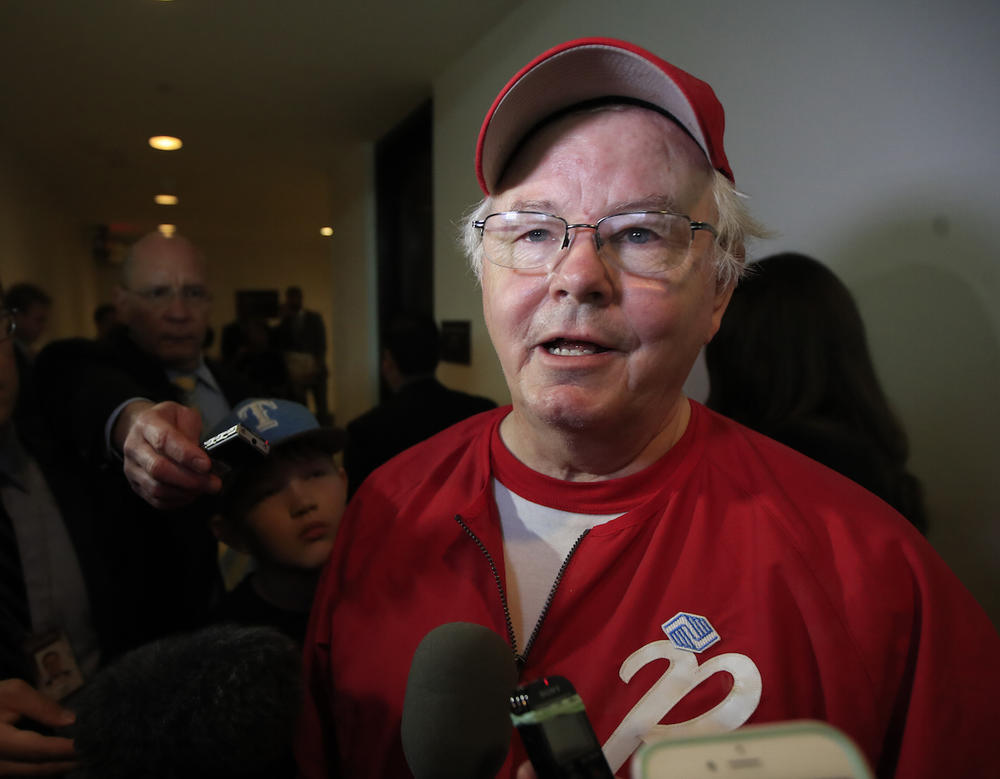 Rep. Joe Barton, R-Texas, speaks to reporters on Capitol Hill in Washington, Wednesday, June 14, 2017, about the incident where House Majority Whip Steve Scalise of La., and others, were shot during a Congressional baseball practice in Alexandria, Va.