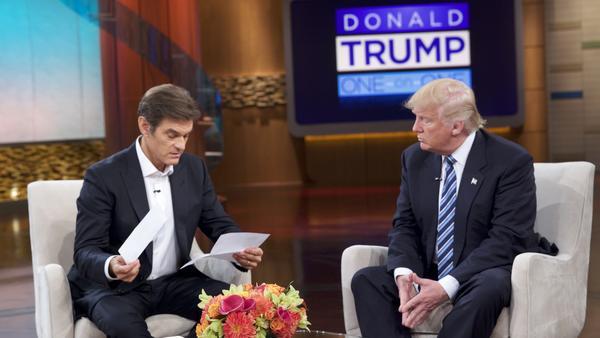 TV host Mehmet Oz reviews Trump's medical records on "The Dr. Oz Show" on Wednesday, September 14 in New York City. The episode aired on Thursday.