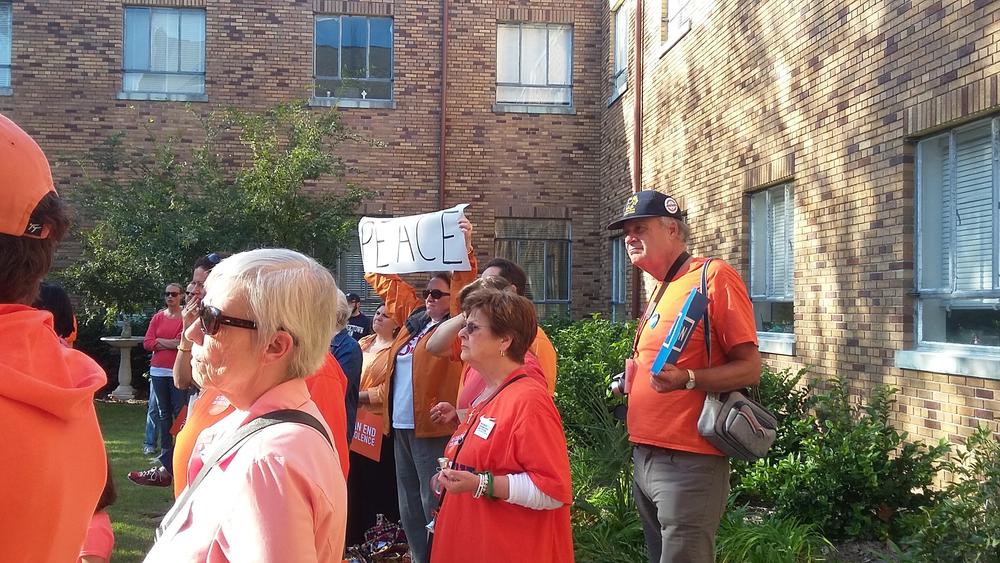 Savannah residents gather at Ribbons for a Reason antiviolence rally.