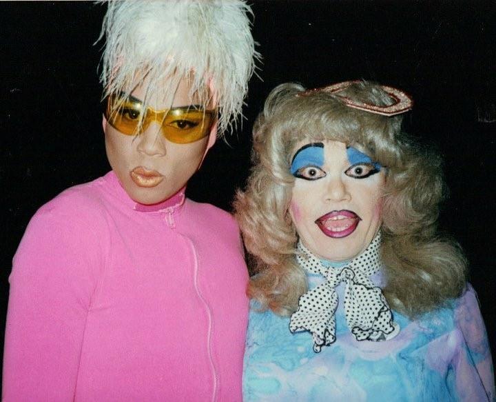 In the 1980s, RuPaul (left) and Rosser Shymanski costarred on The American Music Show, a weekly public access variety television program, produced in Atlanta.