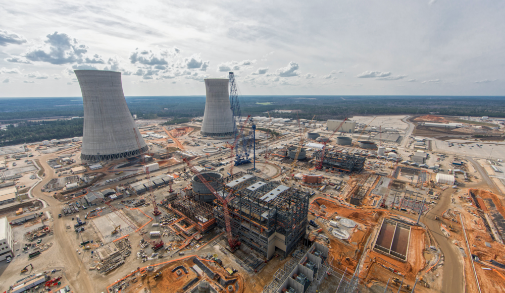 Construction of the two new nuclear reactors at Plant Vogtle in Waynesboro, Georgia.
