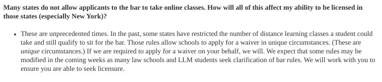 Emory sent an email to students saying they would work to resolve issues with their applications to state bar exams.