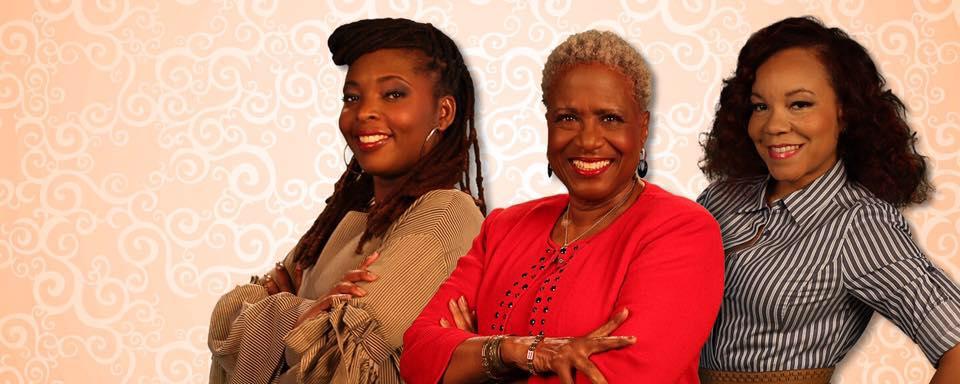 (from left) Denene Miller, Monica Kaufman Pearson, Christine White host "A Seat at the Table."
