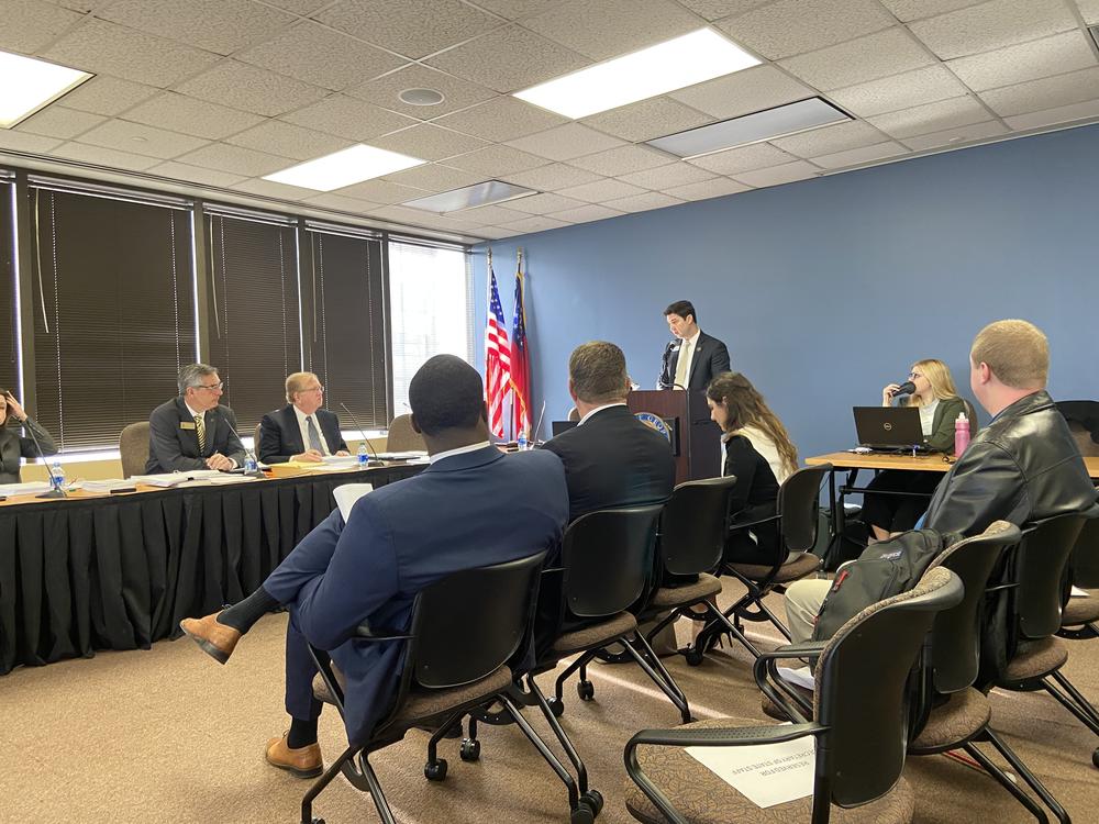 General Counsel Ryan Germany with the secretary of state's office presents proposed rules to the State Election Board.