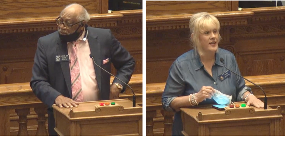 Sen. David Lucas and Sen. Renee Unterman spoke passionately about changes to the hate crimes bill.