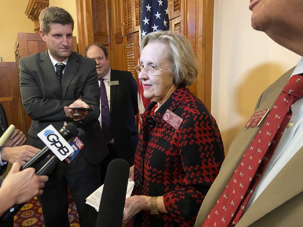 Health & Human Services Chair Sharon Cooper (R-Marietta) announces a bill that would extend the period of postpartum Medicaid coverage for Georgia mothers.