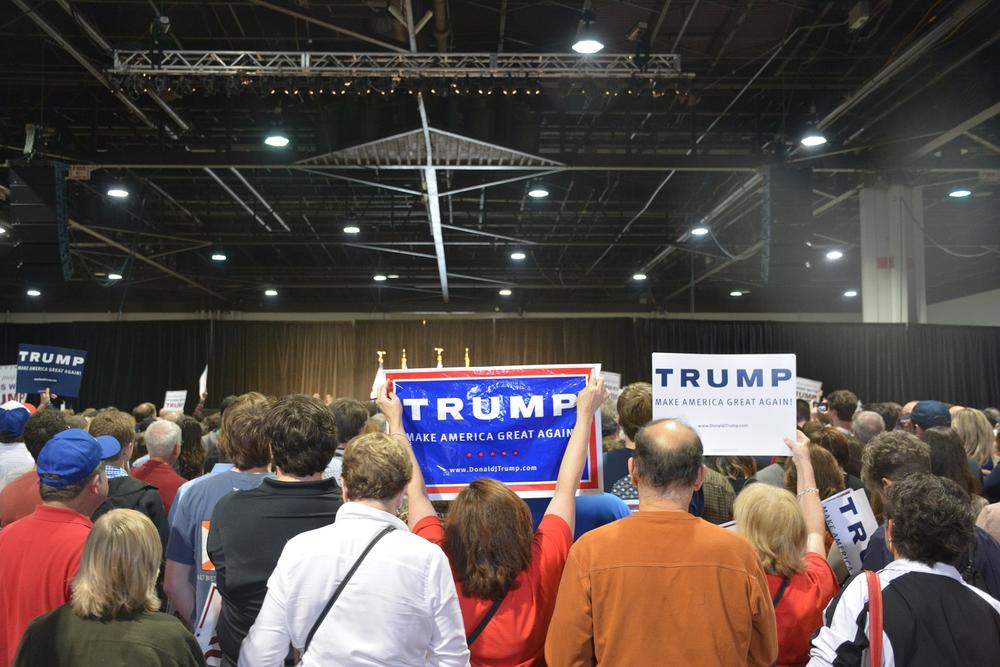 The crowd at the Georgia World Congress Center in Atlanta Sunday for the Trump rally. 