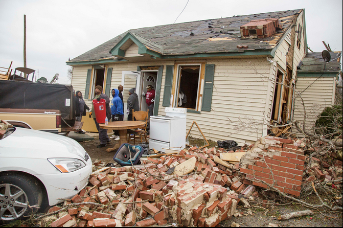 This home in Talbotton spun 180 degrees before the tornado let it rest. None of the family in the home were harmed.