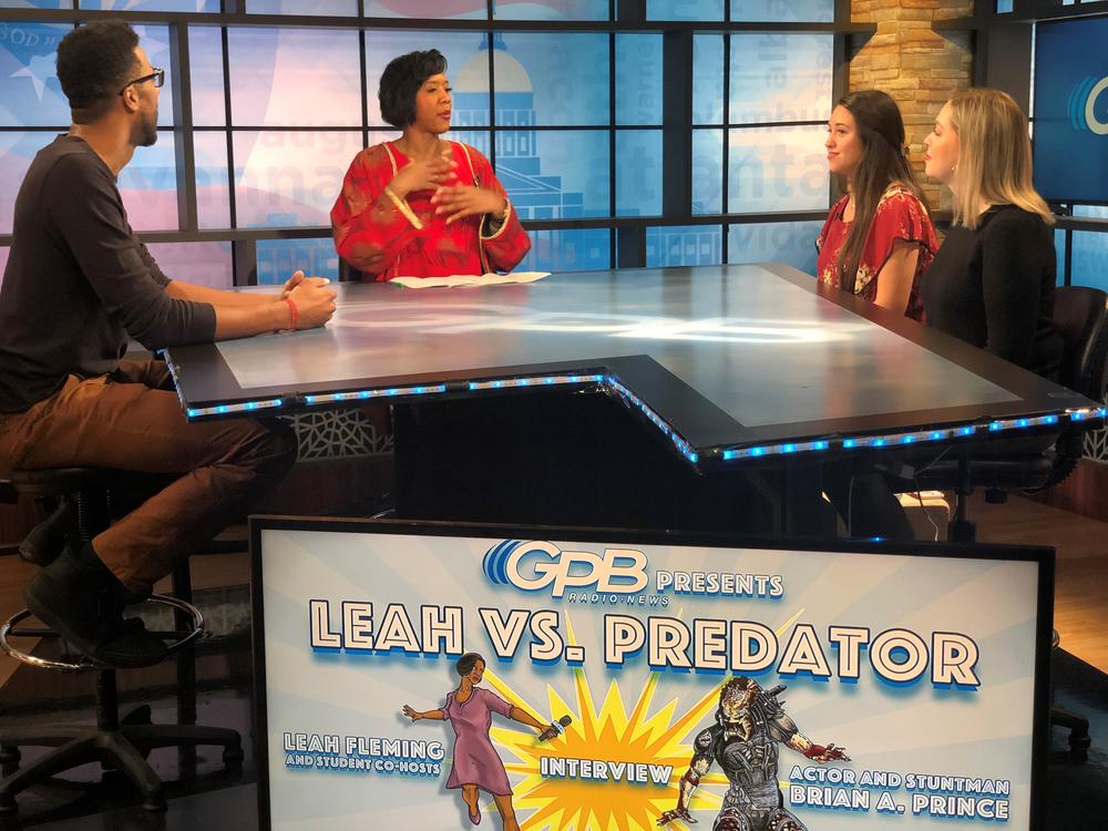 Brian A. Prince, Leah Fleming, Ashley Soriano and Madyson Sanchez during the #Leahvs.Predator interview at GPB studios Feb. 22, 2019.