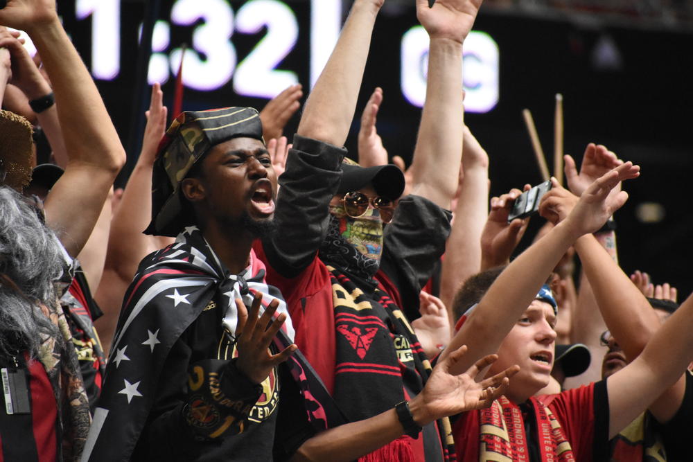 Fans from the supporter's section during a match against Toronto FC.