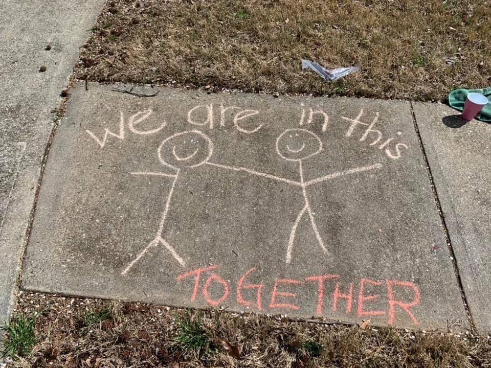 A hand drawn message in the Foxhall community of Roswell. 