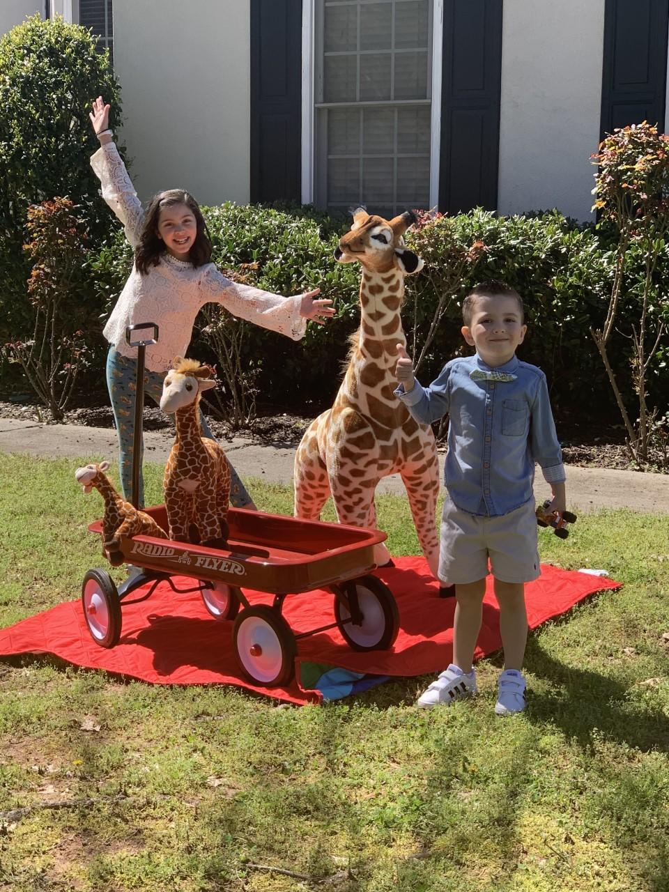 Stella and Liam Pileggi get a close look at wildlife in their neighborhood.