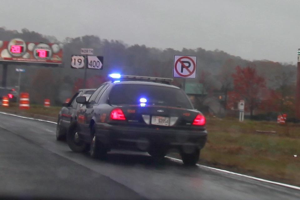 A motorist gets pulled over by a Georgia State Patrol officer.