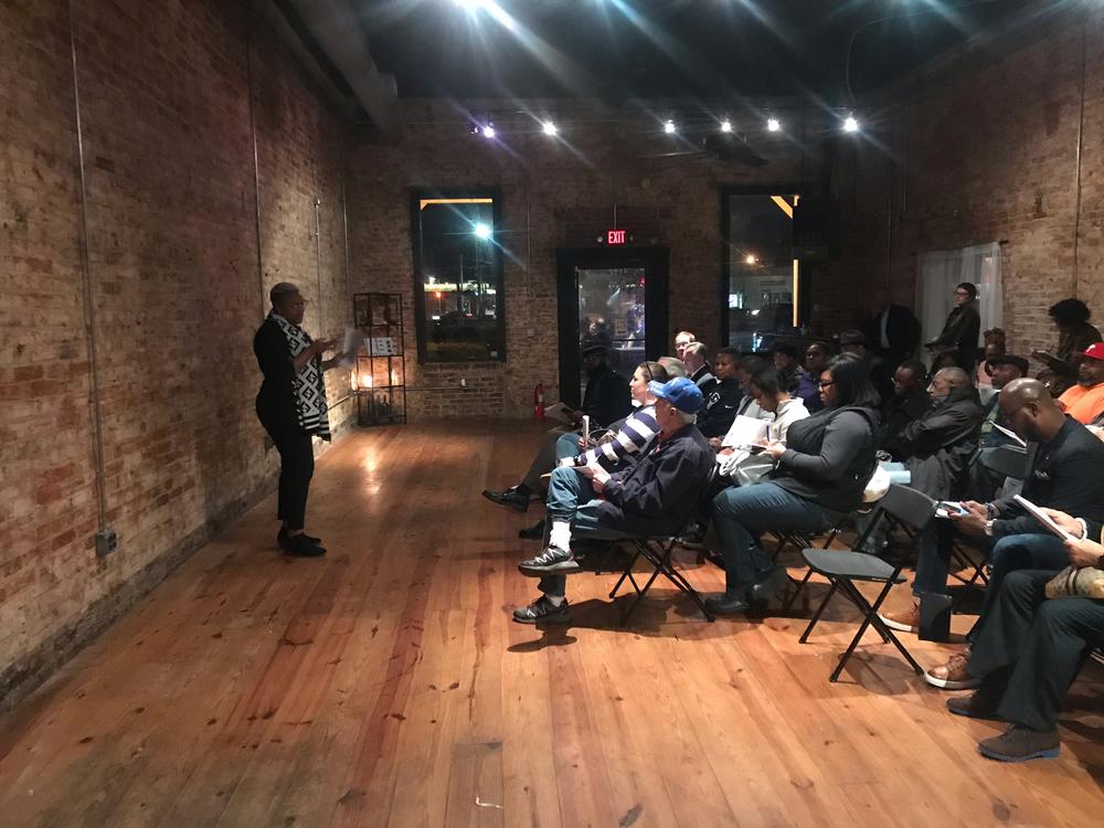 State Rep. Erica Thomas talks to residents in South Cobb about their plans to form a new city.
