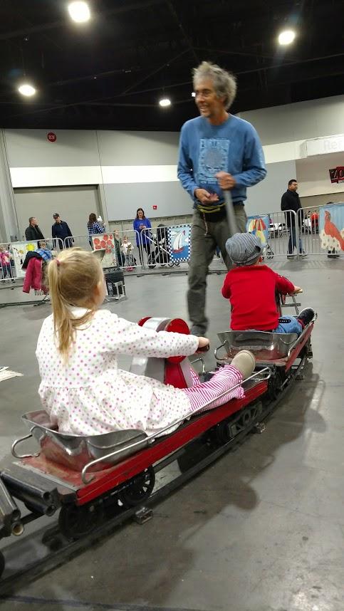 Larry Williams of Athens, Ohio re-assembled this old children's ride, and had it ready to go during the World's Greatest Hobby on Tour show in Atlanta on Jan. 8, 2017.
