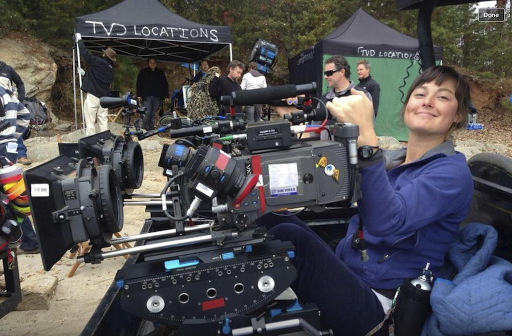 FILE - This undated file photo originally released by Richard Jones shows Sarah Jones on location for the television series, 